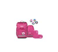 ergobag set zaino scolastico cubo set WonBearcastle - Pink | Zaino scolastico ergonomico in set classico da 5 pezzi, ideale per la prima elementare e la scuola quotidiana