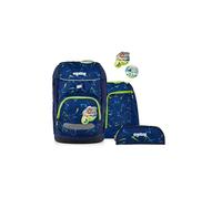ergobag flex Set zaino per la scuola ergonomico, leggero, 23 litri, per bambine e bambini Front Runbear - Blu scuro