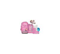 ergobag set zaino scolastico pack Set Bundle Magic CloudBear - Pink | Zaino scolastico ergonomico, set da 8 pezzi con tasche laterali Zip Set e borraccia, collezione AI21/22