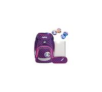 ergobag prime zaini zaino scolastico ergonomico per bambini, scuola elementare, Set di zaini da 4 pezzi, 20 litro, 1100g Pearl DiveBear - Lilla