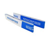 Ergobasis Set di 2 fasce di fissaggio per tappetini da ginnastica, per il fissaggio di tappetini da fitness arrotolati, blu-bianco con logo Ergobasis