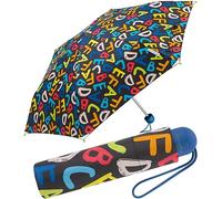 Ergobrella - Ombrello tascabile per bambini con elementi riflettenti, ABC., 89 cm