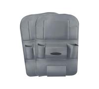 Ergocar 2 Packs Organizzatori per auto in pelle PU, Coprisedili per schienale, Kick Mat Car per sedile posteriore con 10.1 "per iPad/Tablet Multi tasche con scatola del tessuto - Grigio