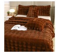 Ergocar Coperta, Coperta in Pelliccia di Coniglio Finta, Reversibile Coperta Soffice e Accogliente, Coperta da Divano Morbida, Coperta Decorativa, per Divano, Letto, Viaggi