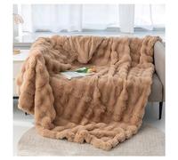 Ergocar Coperta, Coperta in Pelliccia di Coniglio Finta, Reversibile Coperta Soffice e Accogliente, Coperta da Divano Morbida, Coperta Decorativa, per Divano, Letto, Viaggi