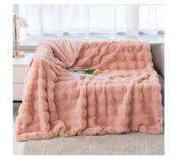 Ergocar Coperta, Coperta in Pelliccia di Coniglio Finta, Reversibile Coperta Soffice e Accogliente, Coperta da Divano Morbida, Coperta Decorativa, per Divano, Letto, Viaggi