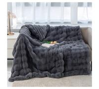Ergocar Coperta, Coperta in Pelliccia di Coniglio Finta, Reversibile Coperta Soffice e Accogliente, Coperta da Divano Morbida, Coperta Decorativa, per Divano, Letto, Viaggi