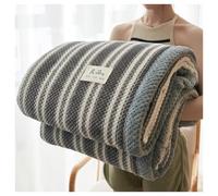 Ergocar Coperta Grande Coperta Morbida Peluche Calda Velluto a Doppia Faccia In Velluto Soffice Coperta, Semplice Coperta In Stile Motivano a Strisce Plaid 70,86 × 78,74 Pollici (Circa 180 × 200 Cm)