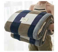Ergocar Coperta Grande Morbida in Peluche Calda Velluto a Doppia Faccia Soffice, Semplice Stile Motivano a Strisce Plaid 70,86 × 78,74 Pollici (Circa 180 × 200 Cm)
