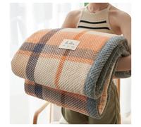 Ergocar Coperta Morbida Peluche Calda Velluto a Doppia Faccia In Velluto Soffice Coperta, Semplice Coperta In Stile Motivano a Strisce Plaid 70,86 × 78,74 Pollici (Circa 180 × 200 Cm)