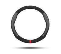 Ergocar Coprivolante per Auto Antiscivolo Sportivo Protezione per Volante Auto Pelle Microfibra e Pelle PU Universale per Diametro 38 cm (15 ") (D-Nero-F)