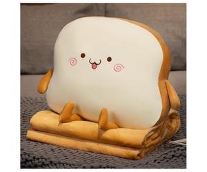 Ergocar Cuscino a Forma Di Toast Coperta Multifunzionale 3 In 1 Morbido e Confortevole Lavabile In Lavatrice Mantiene La Forma Adatto Per Poltrone Reclinabili, Letti, Auto, Divani