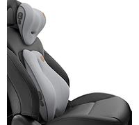 Ergocar Cuscino per Il Collo e Cuscino di Supporto Lombare per Sedia da Ufficio/Auto/Gioco, Nuca sollievo dal dolore, Traspirante Memory Foam Cuscino Lombare Elettrico, Grigio-Massaggio