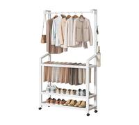 Ergocar è Un Appendiabiti Multifunzionale, Una Scarpiera E Un Contenitore Multistrato, Può essere spostato e stabilizzato a 360° ed è adatto per il posizionamento in soggiorno, balcone e veranda.