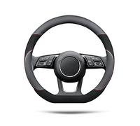 Ergocar Forma D Coprivolante per Auto Antiscivolo Sportivo Protezione per Volante Auto Pelle PU con Pelle scamosciata Traspirante Universale per Forma D Coprivolante (Nero)