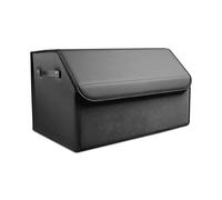 Ergocar Organizer Bagagliaio Auto Pieghevole, Pelle PU e Pelle Scamosciata Organizer per Baule Auto, Organizer per Bagagliaio per Auto con Coperchio e Manico, Adatto a Qualsiasi Auto