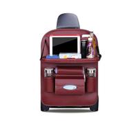 Ergocar Protezione Sedile Auto Auto Organizzatore Kick Mats Impermeabile Sedile Posteriore Auto Organizzatori luxury PU leather Protezione per sedile Protezione (Rosso Scuro - 1 Pack)