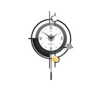 Ergocar Orologio da parete, grande orologio da parete rotondo in metallo con pendolo, moderno orologio da parete silenzioso, design minimalista, per soggiorno, camera da letto, sala da pranzo, cucina