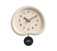 Ergocar Orologio da parete in legno, moderno, silenzioso, alimentato a batteria, orologio analogico con pendolo oscillante, orologio da parete rotondo in legno, adatto per camera da letto, soggiorno