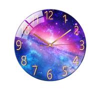 Ergocar Orologio Da Parete In Vetro Clock Di Vetro Rotondo Meccanico, Adatto per soggiorno, cucina, ufficio.