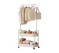 Ergocar Porta Di Appendiabiti In Metallo Con Cestini Di Stoccaggio Multistrato e Ganci Per Mobili Indipendenti Con Gancio Di Puleggia Piccolo Spazio Per Abbigliamento Moderno