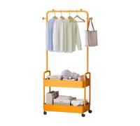 Ergocar Porta Di Appendiabiti In Metallo Con Cestini Di Stoccaggio Multistrato e Ganci Per Mobili Indipendenti Con Gancio Di Puleggia Piccolo Spazio Per Abbigliamento Moderno