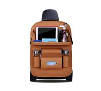 Ergocar Protezione Sedile Auto Organizzatore Kick Mats Impermeabile Sedile Posteriore Organizzatori Luxury PU Leather (Marrone - 1 Pack)