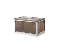 Ergocar Scatole Immagazzinaggio Plastica Pieghevole, Apertura a Cinque Lati, Impilabili Scatola Organizer Trasparente con Coperchi e Ruote Nella, per Auto, Armadi, Casa, Ufficio