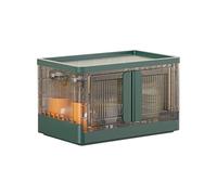 Ergocar Scatole Immagazzinaggio Plastica Pieghevole, Impilabili Scatola Organizer Trasparente, Doppia Apertura, Durevole Scatole con Coperchi e Ruote Nella, per Auto, Armadi, Ufficio