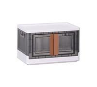 Ergocar Scatole Immagazzinaggio Plastica Pieghevole, Impilabili Scatola Organizer Trasparente, Doppia Apertura, Durevole Scatole con Coperchi e Ruote Nella, per Auto, Armadi, Ufficio