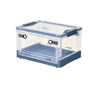 Ergocar Scatole Immagazzinaggio Plastica Pieghevole, Impilabili Scatola Organizer Trasparente, Scatole Pieghevoli con Coperchi e Ruote Nella, per Auto, Armadi, Casa, Ufficio