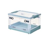 Ergocar Scatole Immagazzinaggio Plastica Pieghevole, Impilabili Scatola Organizer Trasparente, Scatole Pieghevoli con Coperchi e Ruote Nella, per Auto, Armadi, Casa, Ufficio