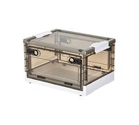 Ergocar Scatole Immagazzinaggio Plastica Pieghevole, Impilabili Scatola Organizer Trasparente, Scatole Pieghevoli con Coperchi e Ruote Nella, per Auto, Armadi, Casa, Ufficio