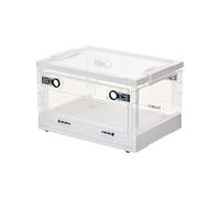 Ergocar Scatole Immagazzinaggio Plastica Pieghevole, Impilabili Scatola Organizer Trasparente, Scatole Pieghevoli con Coperchi e Ruote Nella, per Auto, Armadi, Casa, Ufficio