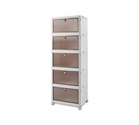 Ergocar Scatole Immagazzinaggio Plastica Pieghevole, Spessa e Resistente, Impilabili Scatola Organizer Trasparente con Coperchi e Ruote Nella, per Auto, Armadi, Casa, Ufficio