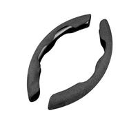 Ergocar Sport Camoscio Coprivolante Forma D & Rotonda Universale Moda Confortevole Coprivolante Segmentati per Auto Durevole Antiscivolo Traspirante 38 cm(15"), Nero