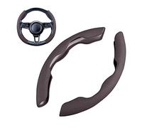 Ergocar Sport Camoscio Coprivolante Forma D & Rotonda Universale Moda Confortevole Coprivolante Segmentati per Auto Durevole Antiscivolo Traspirante 38 cm(15"), Marrone