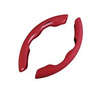 Ergocar Sport Camoscio Coprivolante Forma D & Rotonda Universale Moda Confortevole Coprivolante Segmentati per Auto Durevole Antiscivolo Traspirante 38 cm(15"), Rosso
