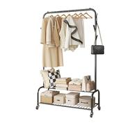 Ergocar Stand Appendiabiti, Appendiabiti da Terra, Multifunzionale Porta Abiti Free-standing con Puleggia, Resistente Appendiabiti da Metallo, per Vestiti, Borse, Cappelli, Scarpe