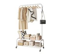 Ergocar Stand Appendiabiti, Appendiabiti da Terra, Multifunzionale Porta Abiti Free-standing con Puleggia, Resistente Appendiabiti da Metallo, per Vestiti, Borse, Cappelli, Scarpe