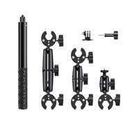 Ergocar Stand Della Fotocamera In Moto Kit Di Montaggio a Doppio Morsetto Telescopico Invisibile Selfie Stick 44 Pollici, Adatto Supporto Moto Per Action Cam Insta360 x4/x3