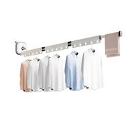 Ergocar Stendibiancheria da Parete, Pieghevole Retrattile Stendibiancheria, Girevole a 360°, Stendino Alluminio con Buchi Appesi, per Balcone, Lavanderia, Bagno