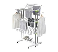 Ergocar Stendino Verticale a Torre, Pieghevoli Stendini a 4 Livelli, Stendibiancheria Salvaspazio, Stendino Estensibile Ali Laterali, per Esterno Interno Balcone