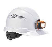 Ergodyne - 60146 Casco rigido ventilato con luce, stile cappello, sospensione a cricchetto, classe C, Skullerz 8972LED bianco