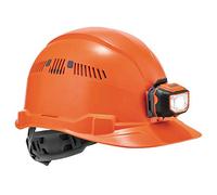 Ergodyne Skullerz 8972 LED - Casco rigido ventilato con luce, attacco a cricchetto, classe C, colore: arancione