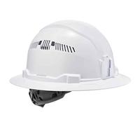 Ergodyne Skullerz 8973 - Casco rigido ventilato, a tesa intera, sospensione a cricchetto, classe C, colore: bianco