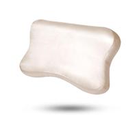 Ergolex Federa per cuscino in seta di alta qualità, 50 x 30 cm, con lavorazione di alta qualità, ergonomica, per un comfort ottimale e una cura delicata della pelle, (crema)