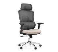 Ergomy Pro | Tessuto a rete / Tessuto - Sedia da ufficio professionale Grigio scuro / beige