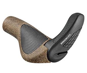Ergon, Manopole ergonomiche GP3 BioKork per Manubrio Bicicletta, Marrone (Braun), S
