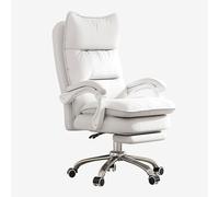 Ergonomic Big and Tall Home Office Chair with Thick Back Wheels and Armrest Height Adjustable Desk Chair for Adults Gaming (White)